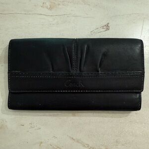 Coach Black Leather Clutch Wallet